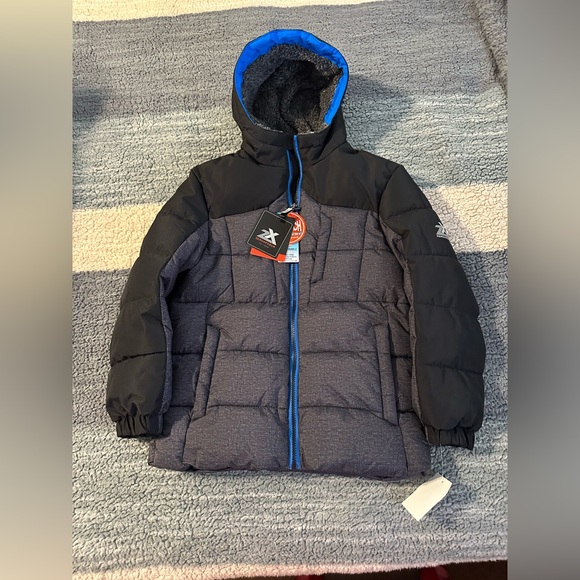 ZeroXposur Blue and Black Puffer Jacket - Picture 1 of 16